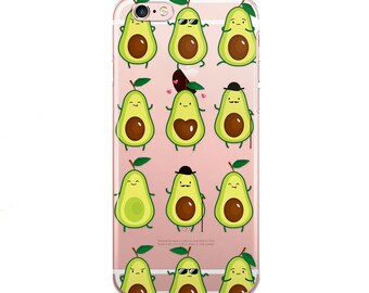 Avocado Clear Pattern iPhone 14 Pro Max XR Case iPhone 15 Pro Case For Samsung S23 e Case Galaxy S9 Case For iPhone Case Google Pixel 6 7 8