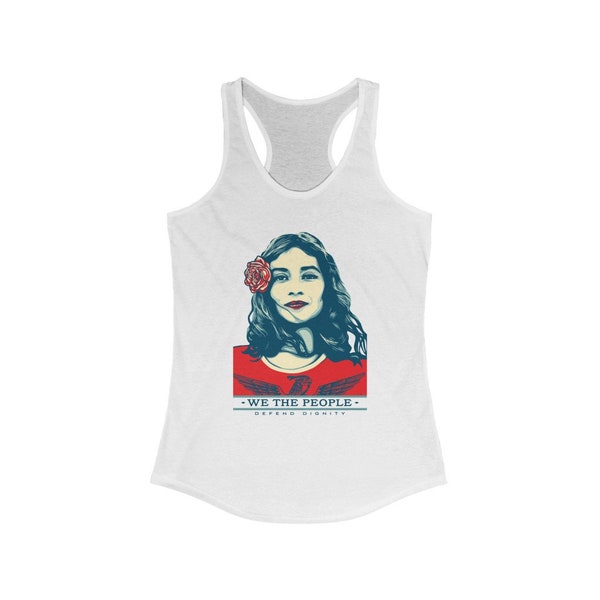 I can't Breathe Protest Tank Women's Ideal Racerback Tank Defend Dignity We the People END Police Brutality and Violence Anti Racist Racism