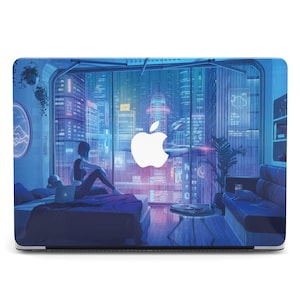 Futuristic Macbook Air M4 Case Cyberpunk Cityscape Mac Pro 15 2025 Case Plastic Protection Macbook Pro 16 Case Night City Macbook Pro M4