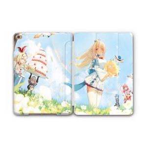 Cute Anime Girls iPad Flip Case Pro 12.9 11 Model Cake Anime iPad Case New M2 2022 Pink iPad 9.7 iPad Air 3 4 Case Lovely Design iPad Mini