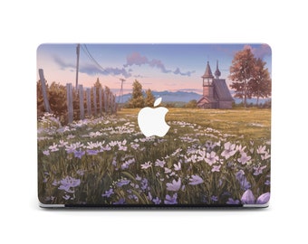 MacBook Air M3 Case 2023 Grasland Foto Mac Pro 16 15 Kalm Berg Zijaanzicht Case Peaceful View Print MacBook 12 Inch Beschermhoes