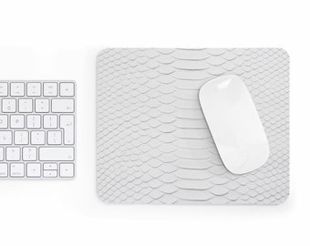 Podkładka pod mysz Biały Python Snake Skin Art Design Podkładka pod mysz Komputerowa Klasyczna podkładka pod mysz Produkty biurowe Najlepszy pomysł na prezent Unisex KB00288_6_12