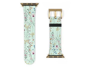 Correa para Apple Watch de 38 mm Correa para Apple Watch de 42 mm Correa de cuero con diseño floral para iWatch de 40 mm y 44 mm Regalos para el Día de la Madre Accesorios para Apple Watch Series 4 LLC20