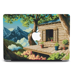 Forest Cabin Pixel Art Japanese Nature USA MacBook Air M4 M4 Hard Case MacBook Pro M4 M2 MacBook Pro 15 16 Cover Case Gift Idea Laptop Shell