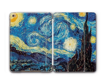 Van Gogh iPad Air Case With Cover iPad Mini 4 Plastic Case Starry Night iPad 9.7 Pro Screen Cover Case iPad Pro 11 2022