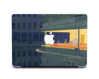 Futuristic Space Diner Retro Sci Fi Scene Macbook Pro 15 16 Case Protection Sleeve Sea Print Mac Air M2 M4 Plastic Case Art Macbook 12 inch
