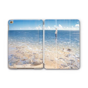 Beach Ocean View Japanese Fisherman iPad Air Case Plastic Screen iPad Pro 11 Case Scale Print iPad Flip Case 10.5 10.9 Model iPad Mini 5