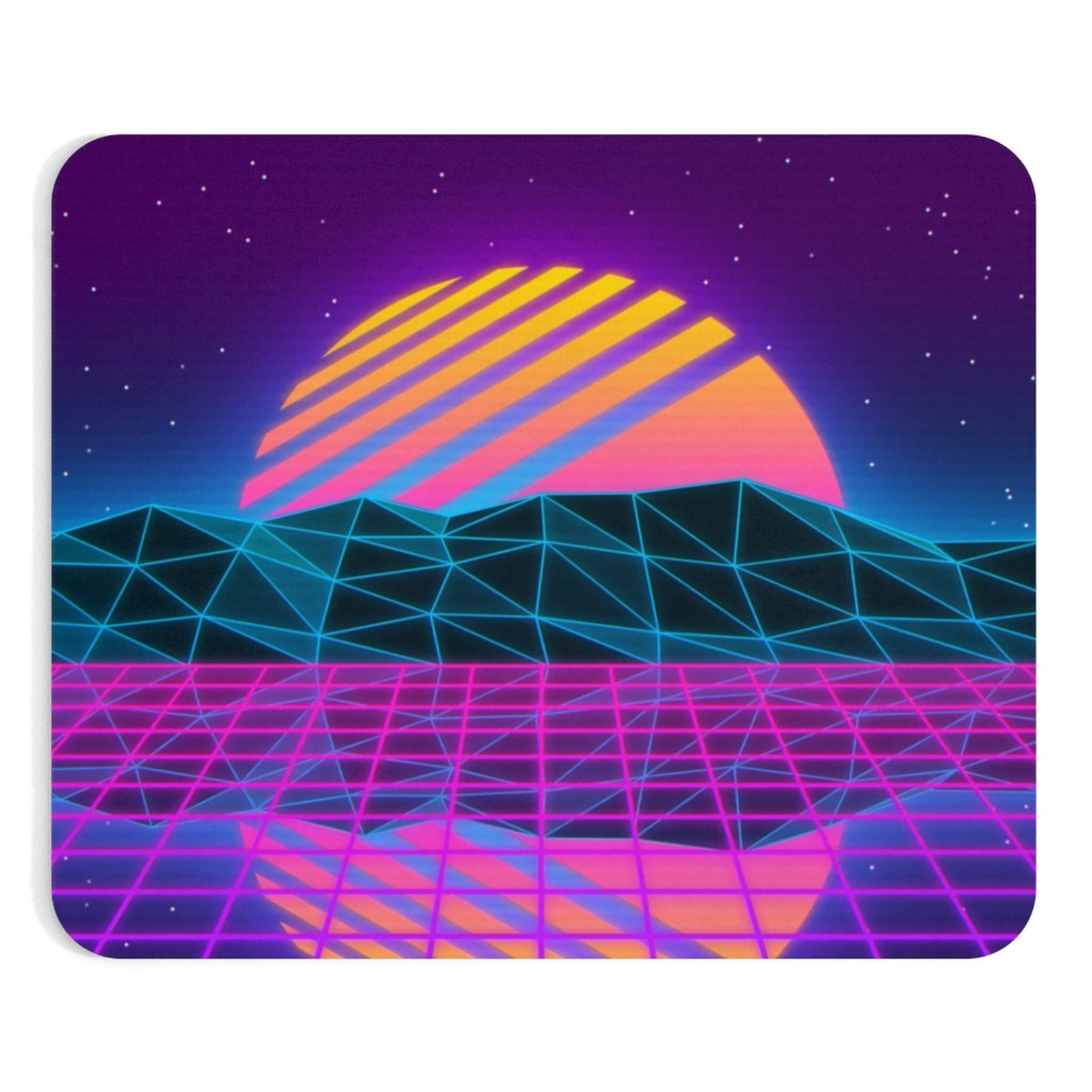 Neon Art Sunrise Landscape Disco Style Sci-fi Cyberpunk - Etsy