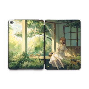 Forest Anime Girl Pad Air Case Colorful Anime Girl Art Design iPad Air 11 13 2025 Case iPad Flip Case 10.5 10.9 Model iPad Mini 6 5 4 Cover