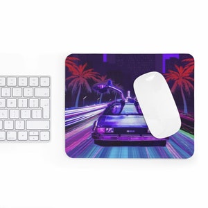 Delorean Car Fun Art Sci-Fi Cyberpunk Back to Future Mousepad 8-bit Style Mouse Pad Rubber High quality Pad Mouse-pad Gamer Mat Gift