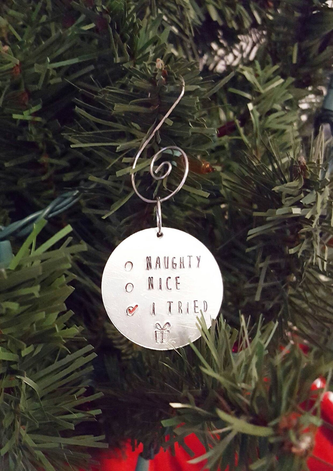 Metal Ornament Metal Gift Ideas Metal Stamped Ornament Hand Etsy