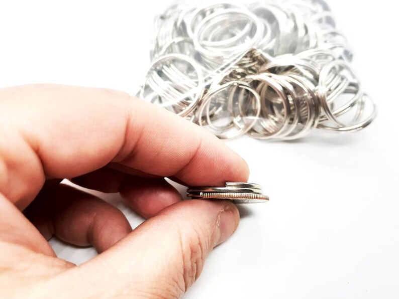 Silver Split Rings 1 inch Split Ring Bulk Keyring 100 Piece Keyring Keychain Keyring Key Ring Keyring Supplies 25.4 MM Split Ring
