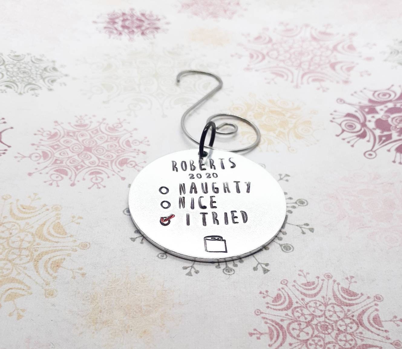 Metal Ornament Metal Gift Ideas Metal Stamped Ornament Hand Etsy UK