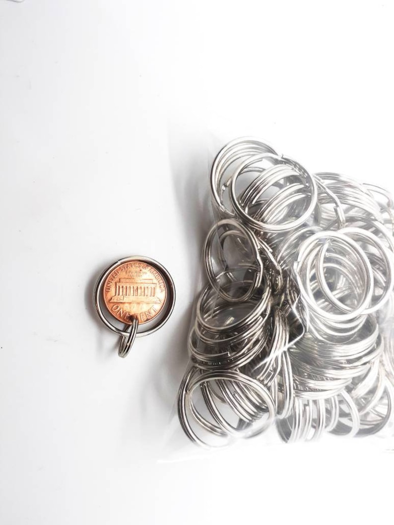 Silver Split Rings 1 inch Split Ring Bulk Keyring 100 Piece Keyring Keychain Keyring Key Ring Keyring Supplies 25.4 MM Split Ring