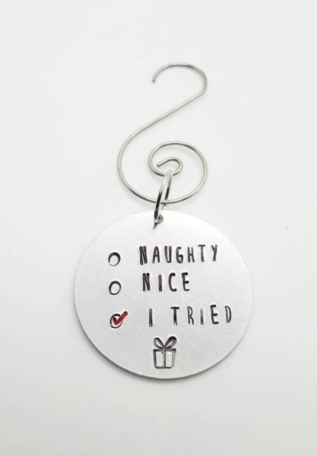 Metal Ornament Metal Gift Ideas Metal Stamped Ornament Hand Etsy UK