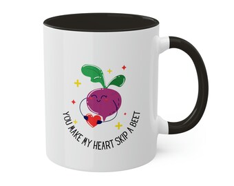 Beet Mug with Color Handle, Beet Mug, Garden Mug, Vegetable Mug, Coffee Mug, Mug Pun, Garden Pun, Love Mug, 11oz. Mug