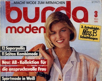 Burda Moden, edición alemana de marzo de 1983 (libro electrónico en formato PDF, descarga digital) - patrones incluidos