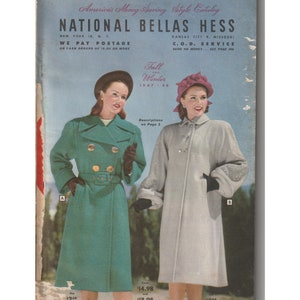 Vintage Catalog - Bellas Hess 1947  Fall - Winter Catalog, Fashions for Family and Accessories (PDF EBook - Digital Download)