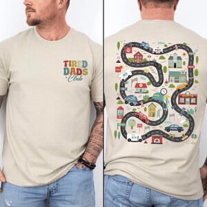 面白い「疲れたお父さんクラブ」Tシャツ、お父さんライフTシャツ、お父さんの車で遊ぼうTシャツ、父の日ギフト、最高のお父さんTシャツ、かっこいいお父さんTシャツ