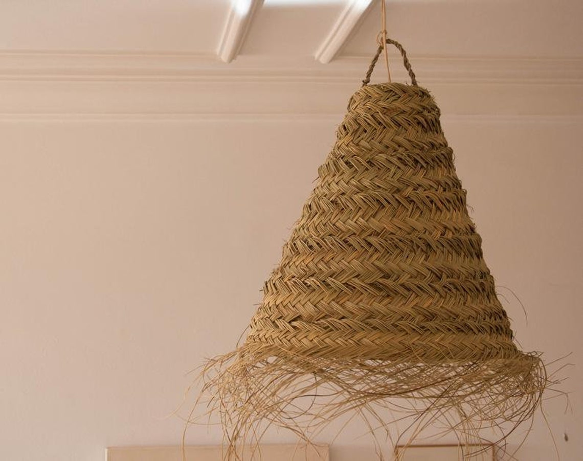 MOROCCAN lampshade Rattan lamp shade pendant lamp Straw Etsy