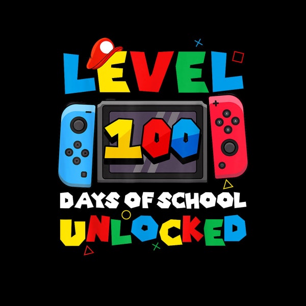 Game Controller Level 100 Days Of School Unlocked Boys Digital PNG