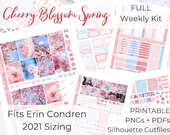 Snowy Hygge 2021 Erin Condren Vertical Weekly Photo Kit Printable Planner Stickers with Silhouette Cut files