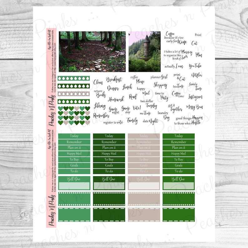 Kiss Me Includes Offset Bleed I/'m Irish Erin Condren Vertical Weekly Photo Kit Printable Planner Stickers with Silhouette Cut files