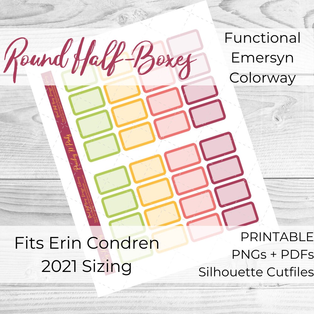 Round Half-boxes Emersyn Colorway 2021 Erin Condren Vertical - Etsy