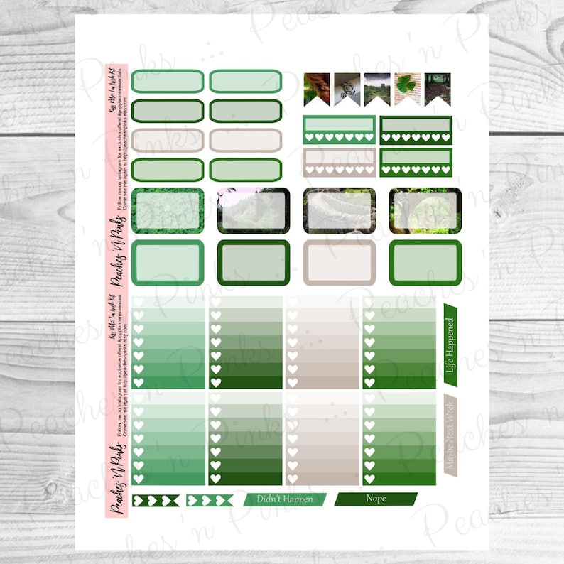 Kiss Me Includes Offset Bleed I/'m Irish Erin Condren Vertical Weekly Photo Kit Printable Planner Stickers with Silhouette Cut files