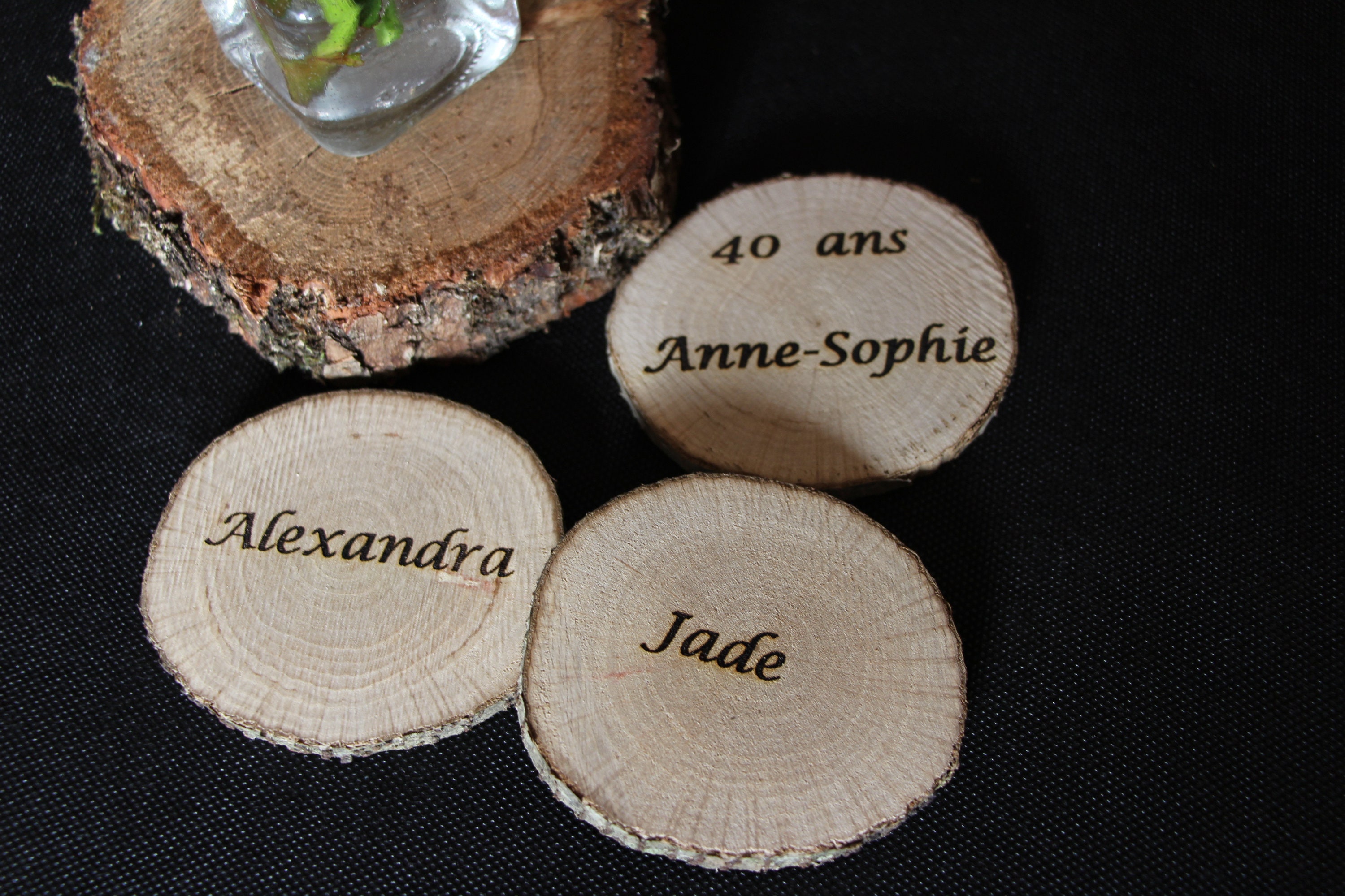 10 Marque-places En Rondins De Bois Naturel - Diam. 6-7 Cm - Style Rustique Pour Mariage, Baptême, événements