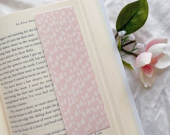 Vintage floral bookmark | aesthetic, pastel pink