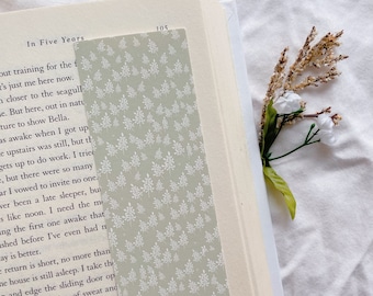 Vintage floral bookmark | aesthetic, pastel green