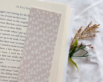 Vintage floral bookmark | aesthetic, pastel beige