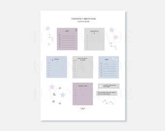 Celestial printable - for your journal, bullet journal, planner, + more