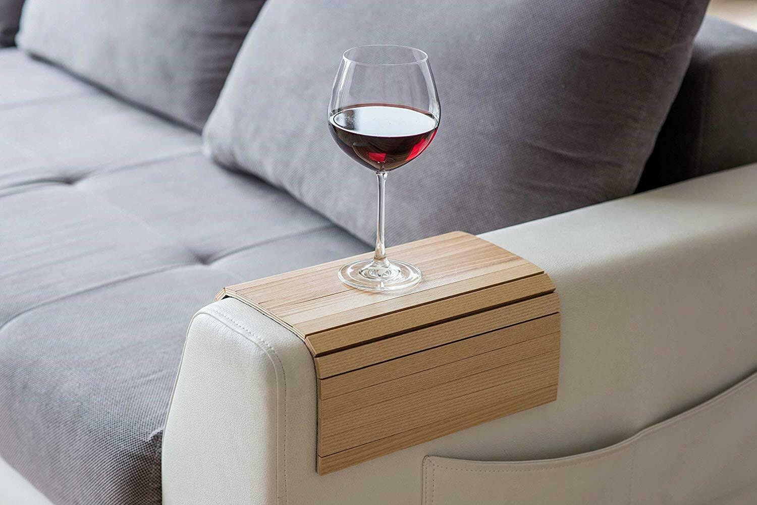 Flexible Wooden Sofa Arm Rest Tray Drink Holder Etsy