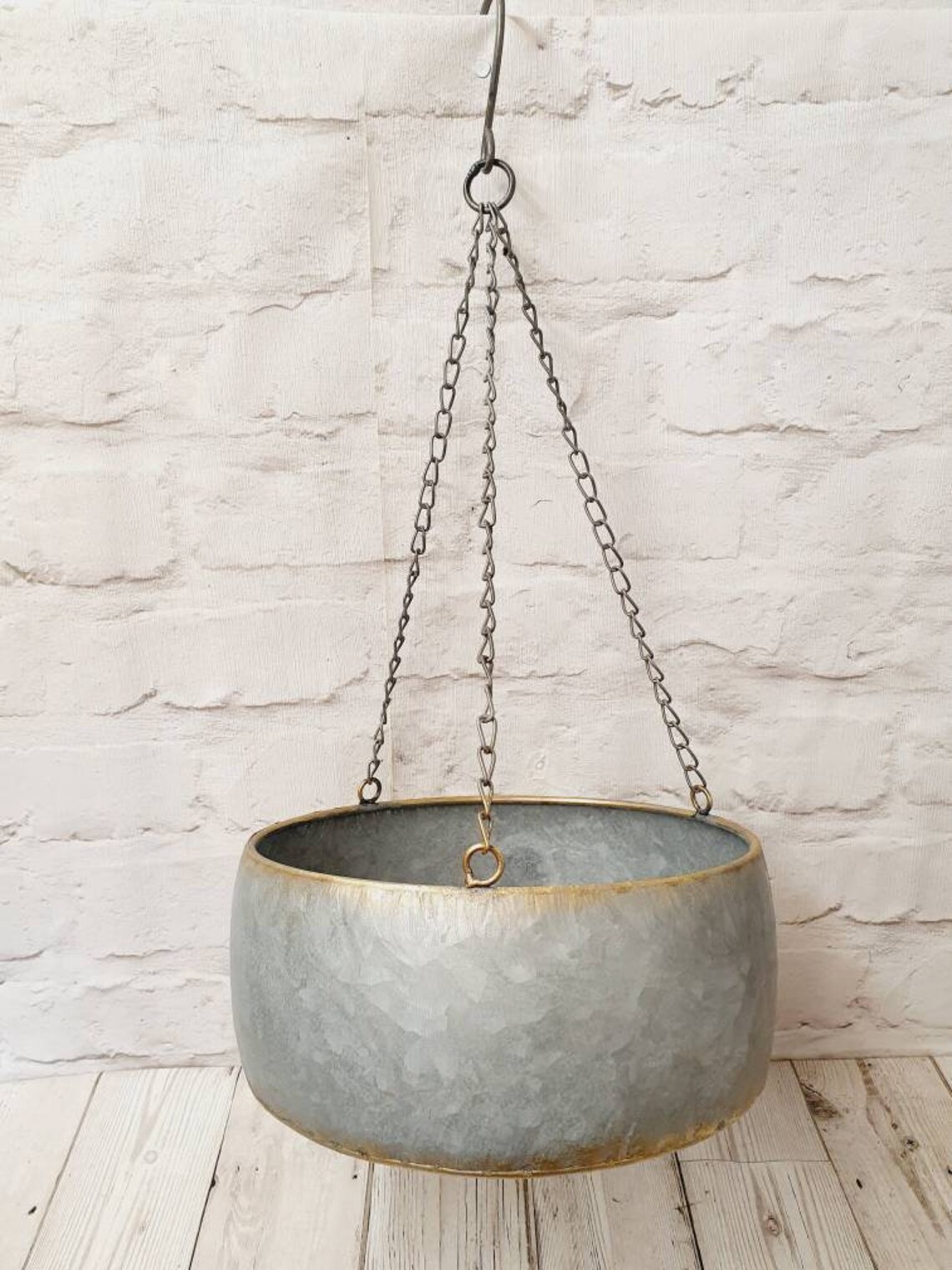 Zwei gestufte hängende Pflanzer Metall Korb Pflanze Blume Topf | Etsy