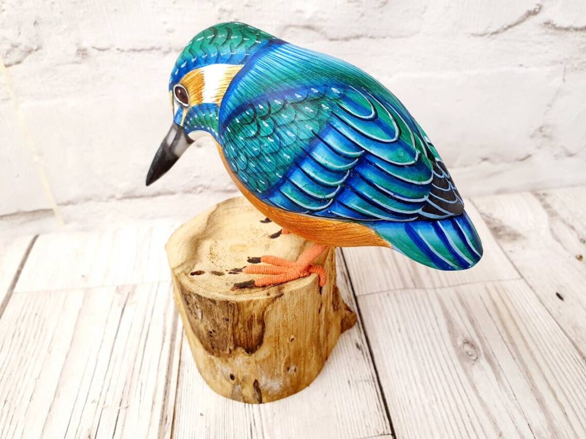 Eisvogel-Gartenfigur | Realistisch Handbemalt - Deko Für Garten & Wohnung