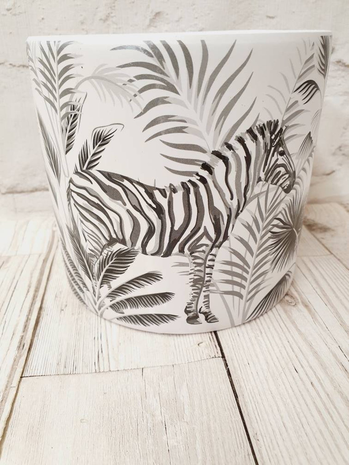 Ceramic Zebra Pot Holder Planter Container Etsy