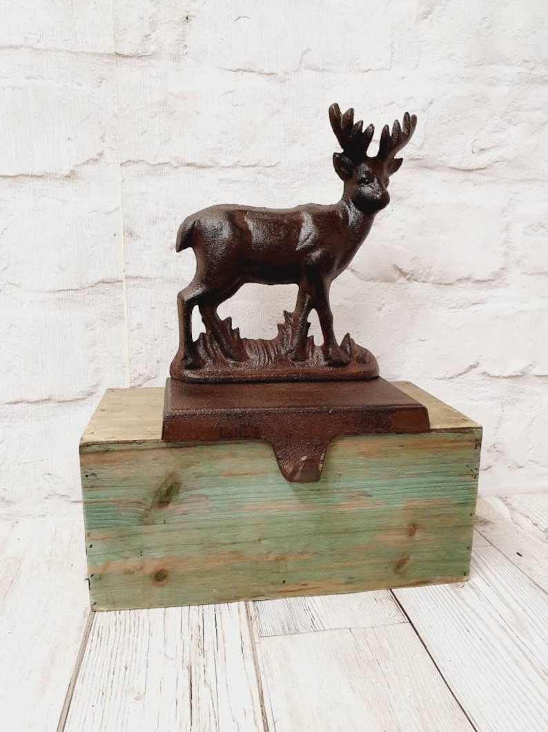 Cast Iron Reindeer Stocking Holder Etsy