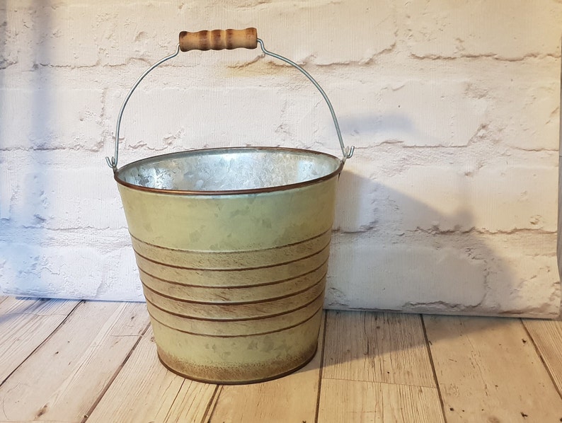 Spring Plant Pot Metal Bucket Zinc Copper Bronze Storage Flower Container Holder