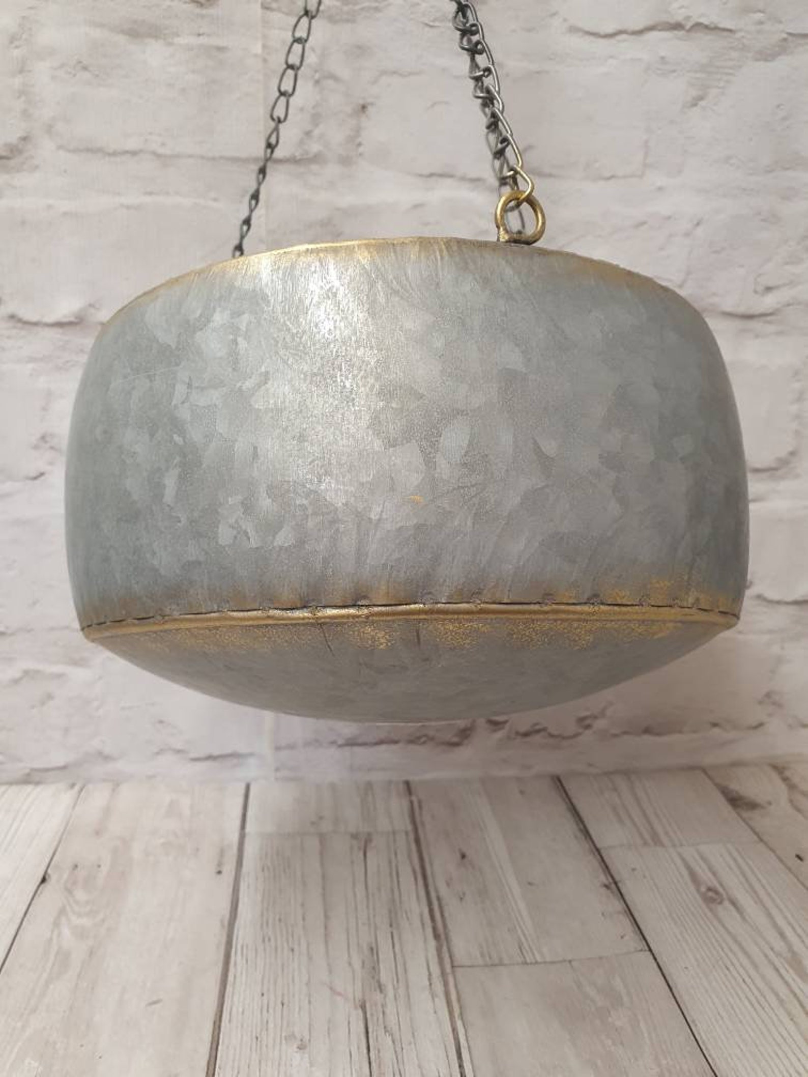 Zwei gestufte hängende Pflanzer Metall Korb Pflanze Blume Topf | Etsy