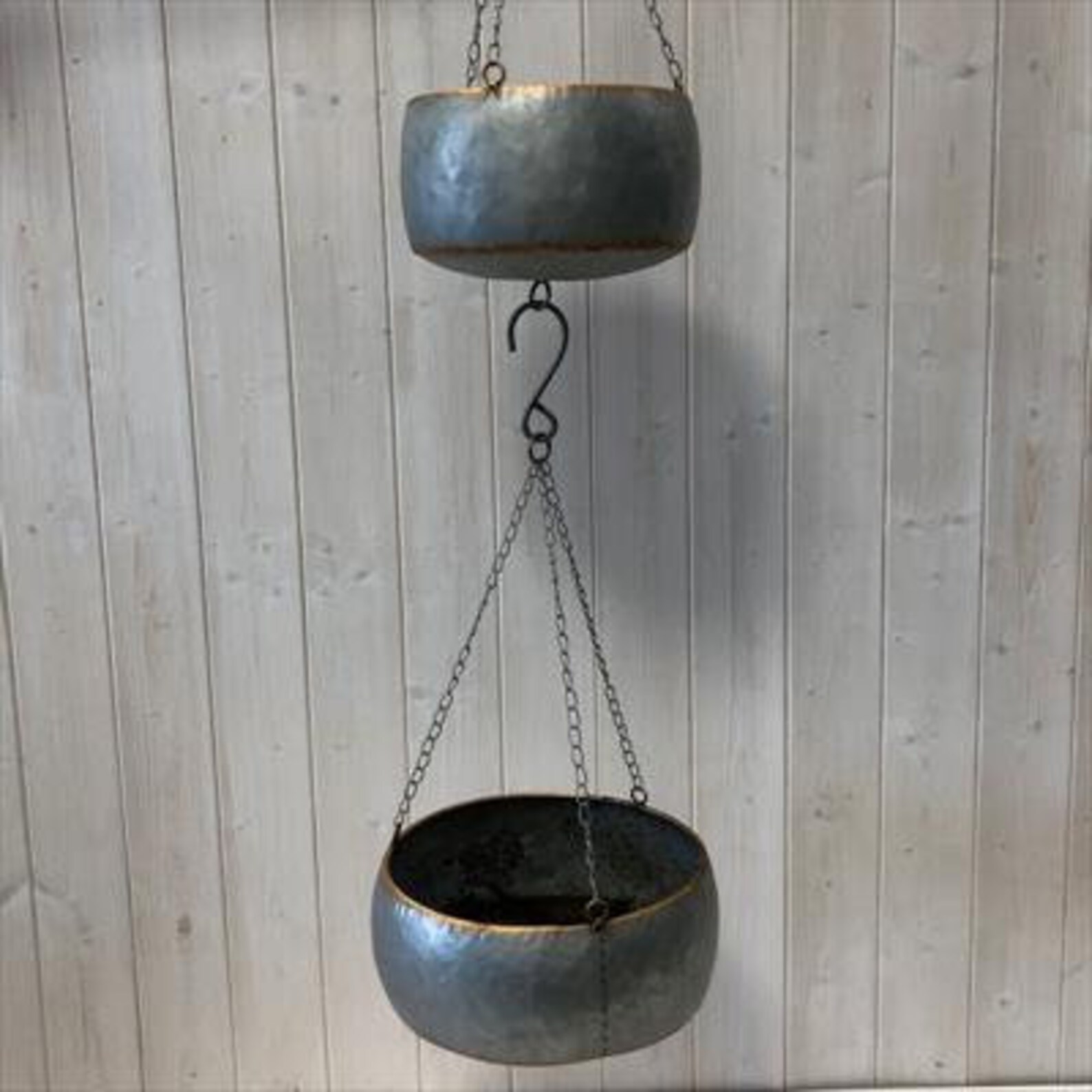 Zwei gestufte hängende Pflanzer Metall Korb Pflanze Blume Topf | Etsy