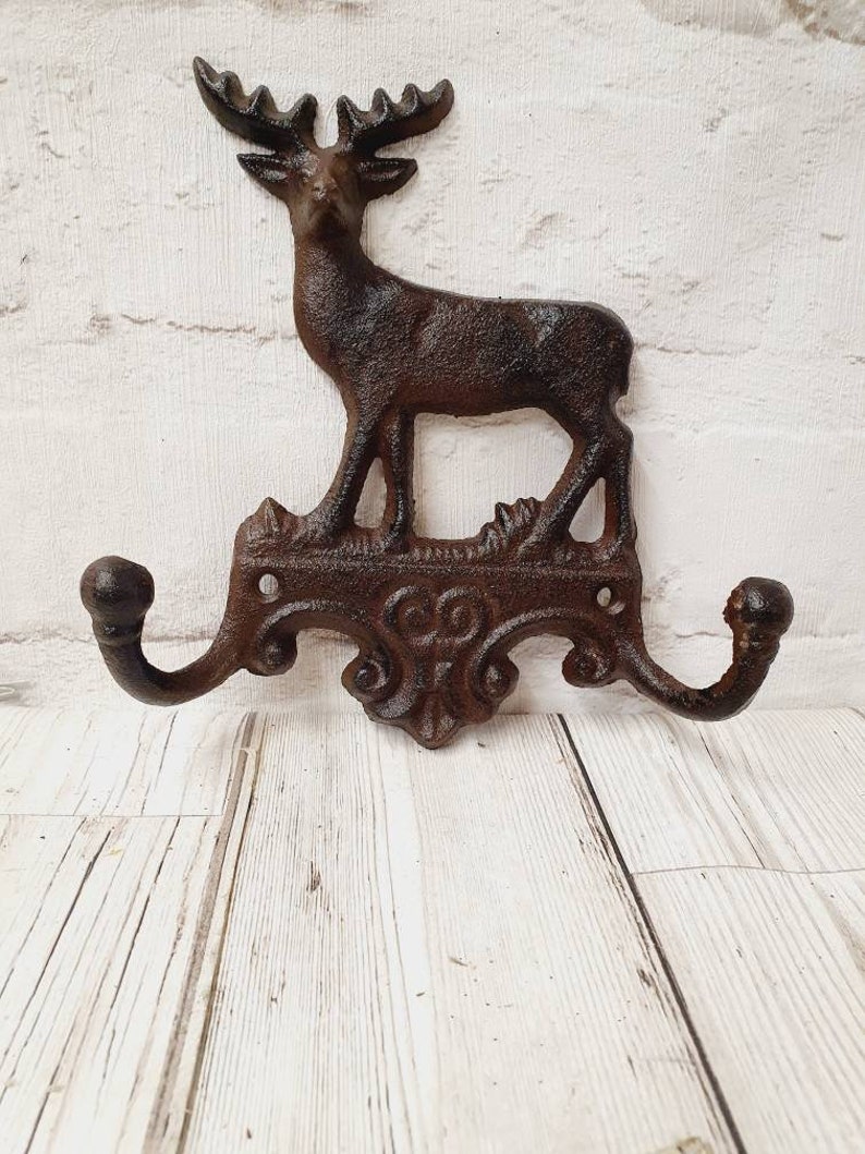 Cast Iron Reindeer Coat Hook Holder | Etsy