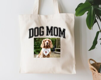 Sac fourre-tout personnalisé en toile pour maman de chien avec photo