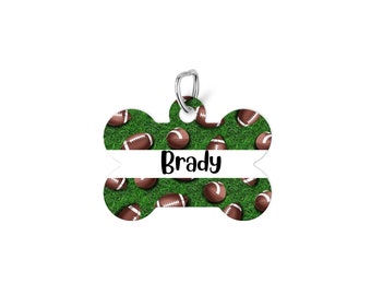 Football Dog Name Tag Cat ID Name Tag Name Tag for Dog Collar Pet Tag Customized Name Tag for Pets Cat Collar Tag Personalized Tag for Pets