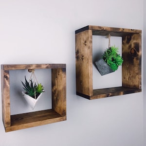 Plant Shelf - Plant Wall Shelf - Wall Shelf - Shelf - Home Decor - Modern Home Decor - Squares - Square Shelf - Hanging Shelf - Wall Decor