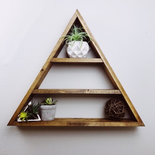 Triangle Shelf- Shelf- Shelves- Triangle- Wall Decor- Succulent Shelf- Succulent Shelves- Modern Wall Decor- Home Decor- Wall Art