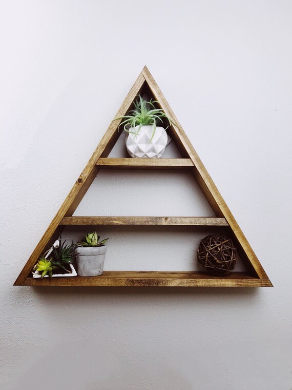 Triangle Shelf- Shelf- Shelves- Triangle- Wall Decor- Succulent