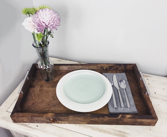 Wooden tray on ottoman deals