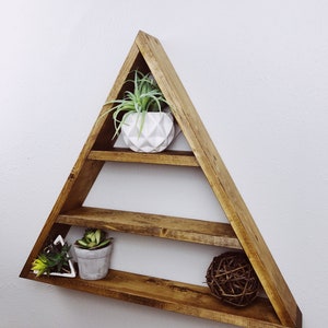 Triangle Shelf Shelf Shelves Triangle Wall Decor Succulent Shelf Succulent Shelves Modern Wall Decor Home Decor Wall Art image 2